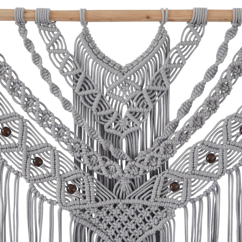 Suspension murale en tissu mélangé avec accessoires de suspension inclus, Gris, H 42 po x l 32 po x P 1 po
