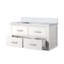 Meuble-lavabo simple blanc 36 po X P 22 po D, avec plateau en quartz blanc-117825060