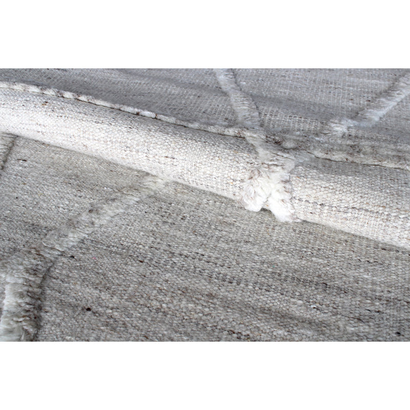 Moroccan Area Rug in Beige, Rectangle 10' x 14'
