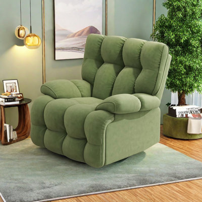 Niketh Upholstered Polyester Blend Swivel Recliner