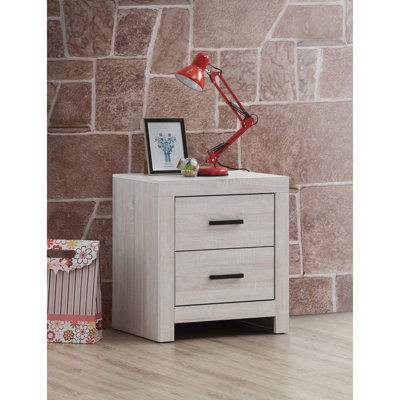 Table de chevet 2 tiroirs Coastal White
