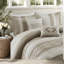 Ensemble de literie de luxe pour très grand lit 5 pièces, microsuède taupe, conception moderne et confortable pour une utilisation toutes saisons