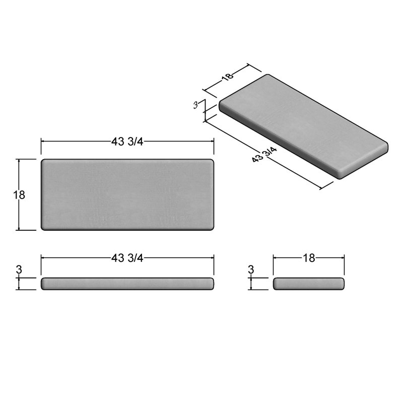 Sunbrella® Bench Cushion, Canvas Granite Sunbrella® Canvas