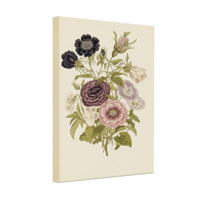 Bouquet de plantes et de fleurs avec fleurs foncées et pastel