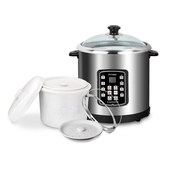 Tayama 10 Qt. Stainless Steel Electric 8-in-1 Multi-cooker With Ceramic ...