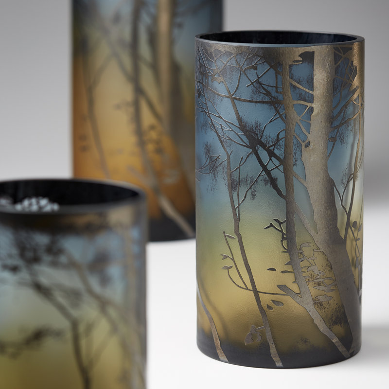 Miombo Handmade Glass Table Vase, 15.5" H x 7.75" W x 7.75" D