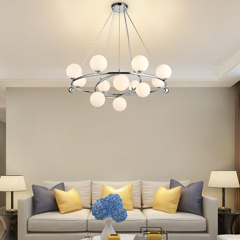 Lustre rond en cristal 35,4 "DEL, 12