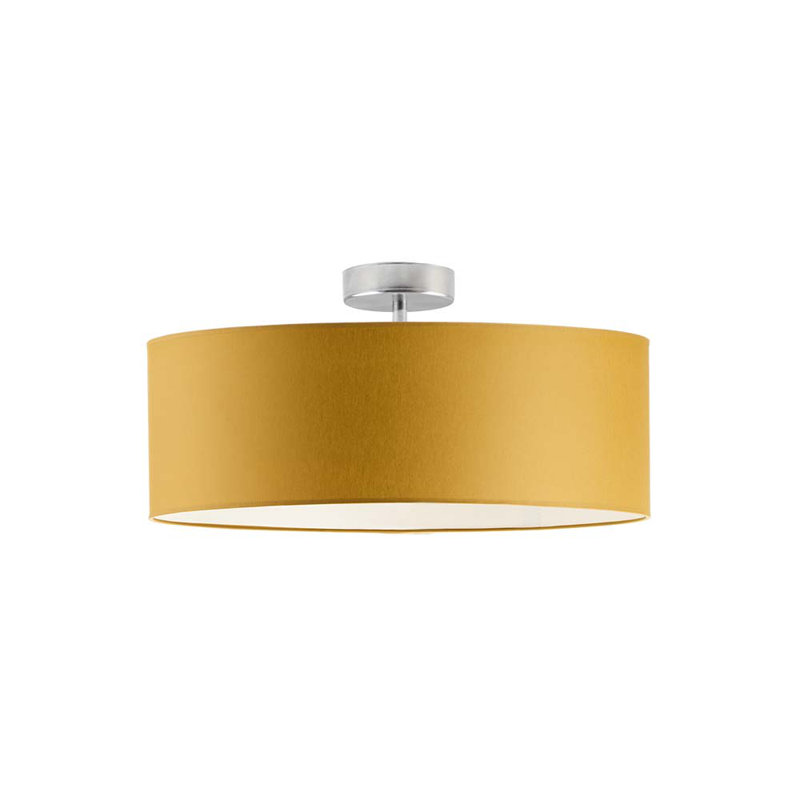 Audriona Semi Flush Mount, Brushed Steel, 30cm H x 50cm W x 50cm D, Navy Blue