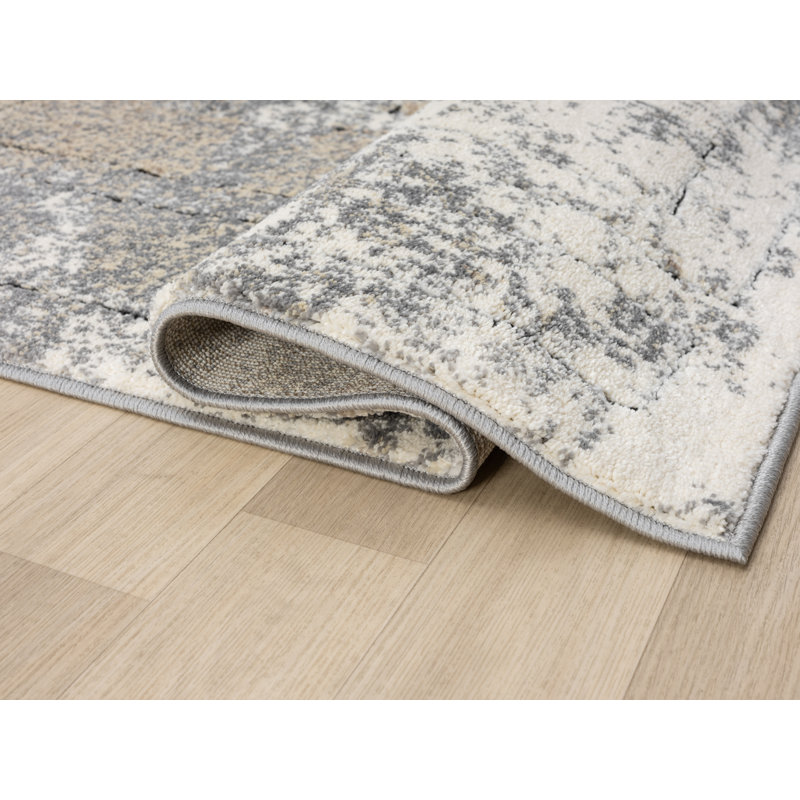 Tapis à motif géométrique abstrait à motif géométrique de la collection Arneson, Rectangle 2 pi x 3 pi 3 po