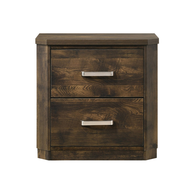 Table de chevet en bois avec 2 tiroirs