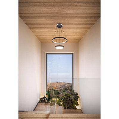 Lammie 3 - Light Matte Black LED Kitchen Island Pendant