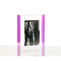 Azar Displays Clear Acrylic Magnetic Photo Block Frame Set with 4x6 and 5x7  size Frames