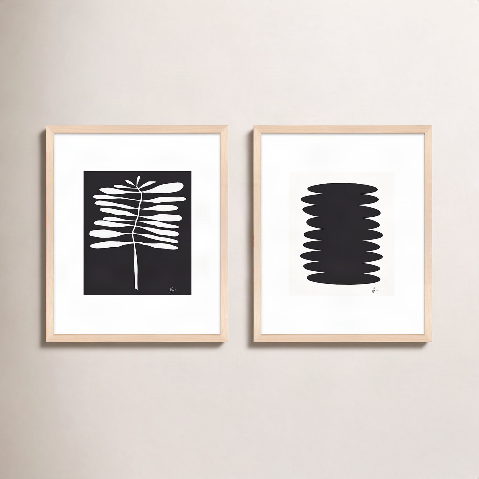 Flora 5&6 by Lee Lessem, 38" H x 60" W x 1.25" D, Brown Framed