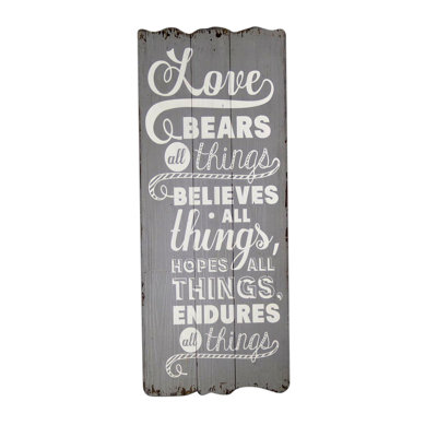 « love ours », art textuel sur bois