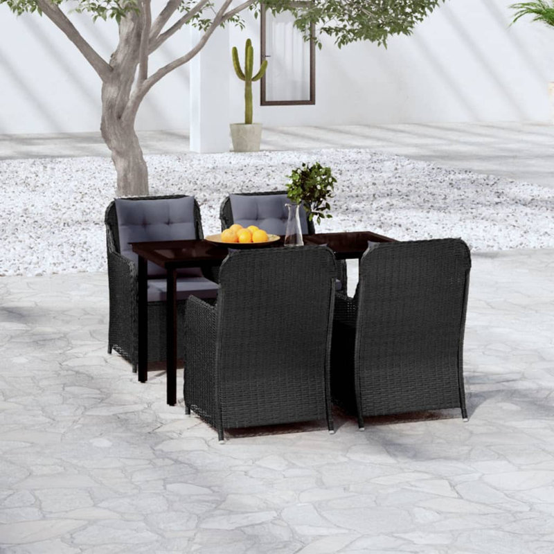 Cori-Lee Rectangular 4 - Person 55.12" Long Dining Set, Black