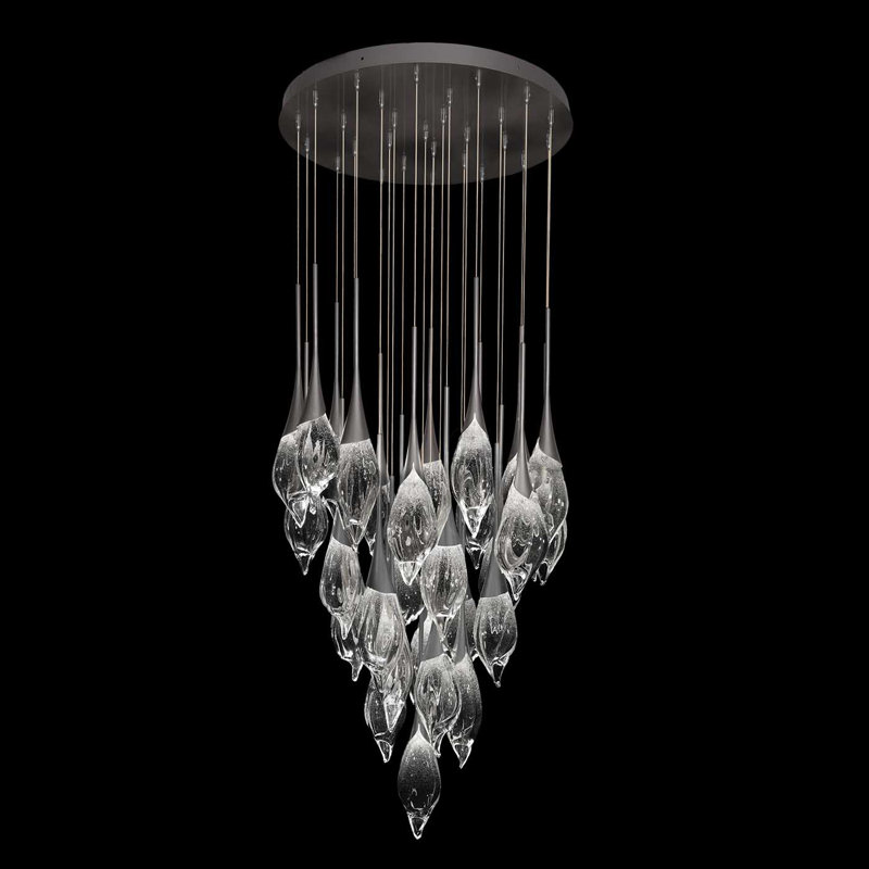 Mayu LED Pendant, Midnight Steel