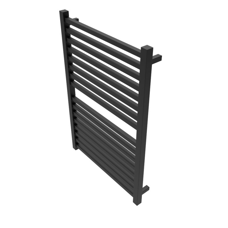 Chauffe-serviettes électrique à double usage mural Quadro, Noir mat