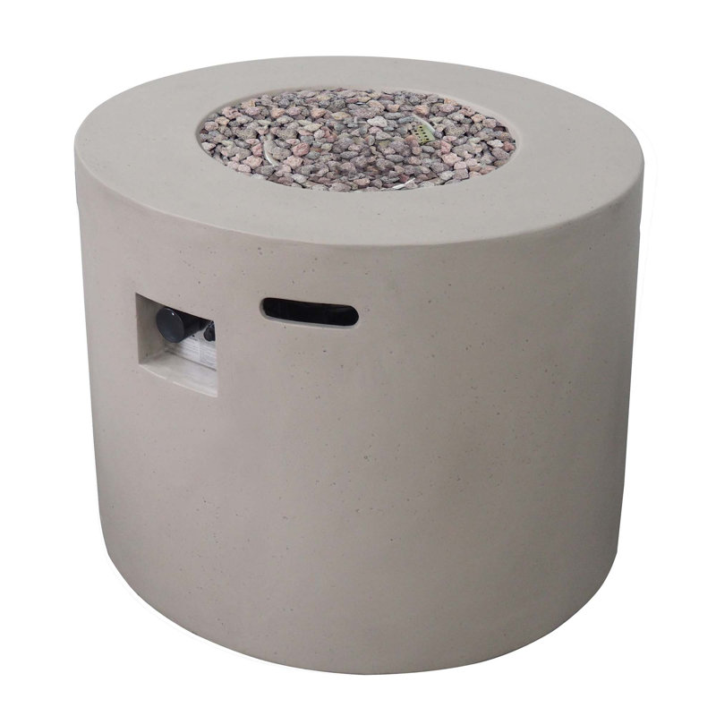 31" Round Fire Pit- 40 000 Btu, Light Gray