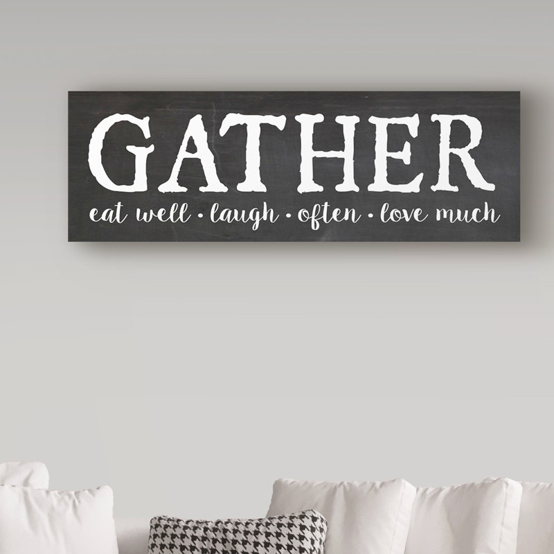 Keishawna «Gather», art textuel sur toile tendue, H 10 po x l 32 po