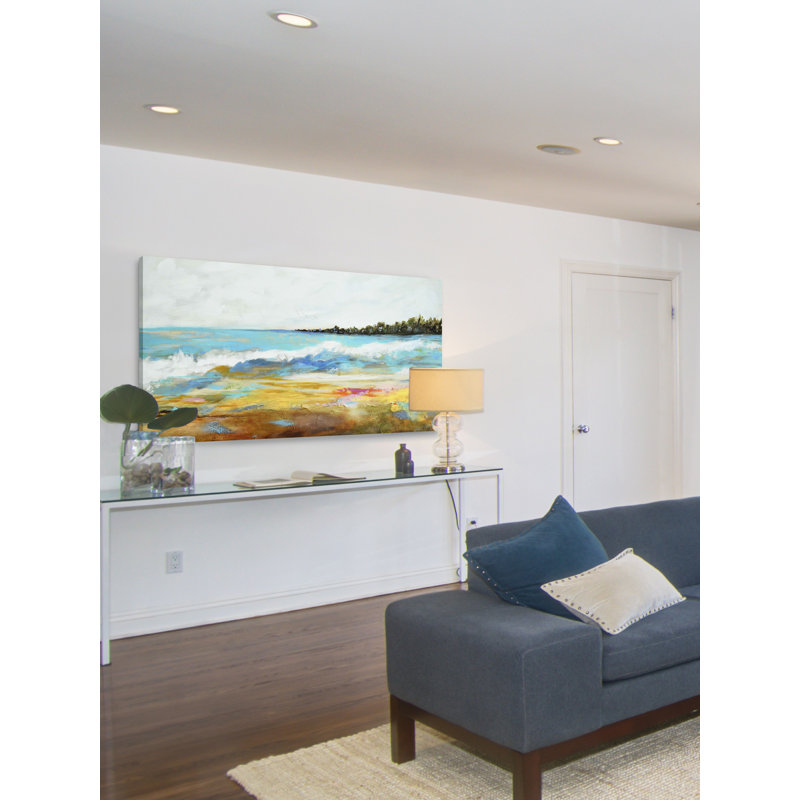 « beach surf ii », reproduction d’art sur toile tendue, H 18 po x l 36 po x P 1,5 po
