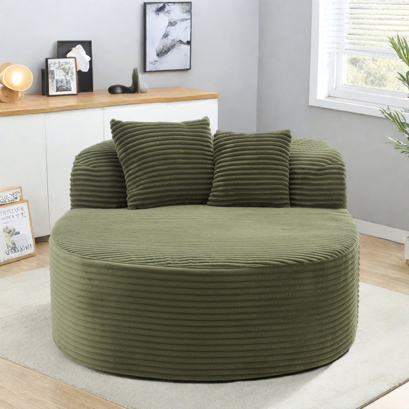 Chaise moderne à compression avec 2 coussins de soutien, Black
