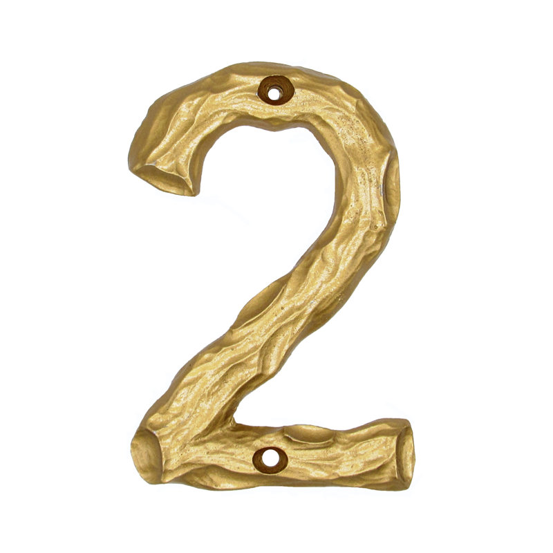 Numéro de maison de 4 po, 2, Or luxueux