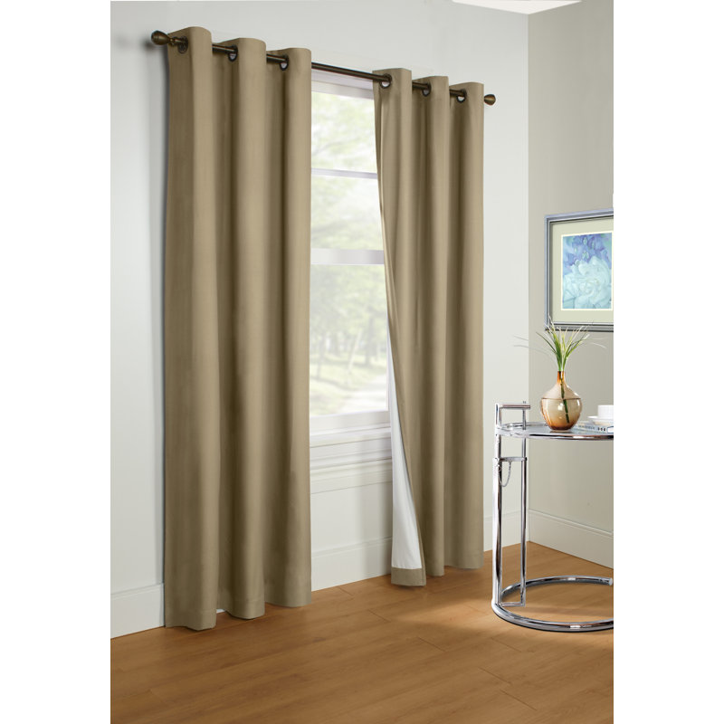 Panneau de rideau simple occultant et isolant avec œillets Rhine, Taupe, L 40 po x L 84 po
