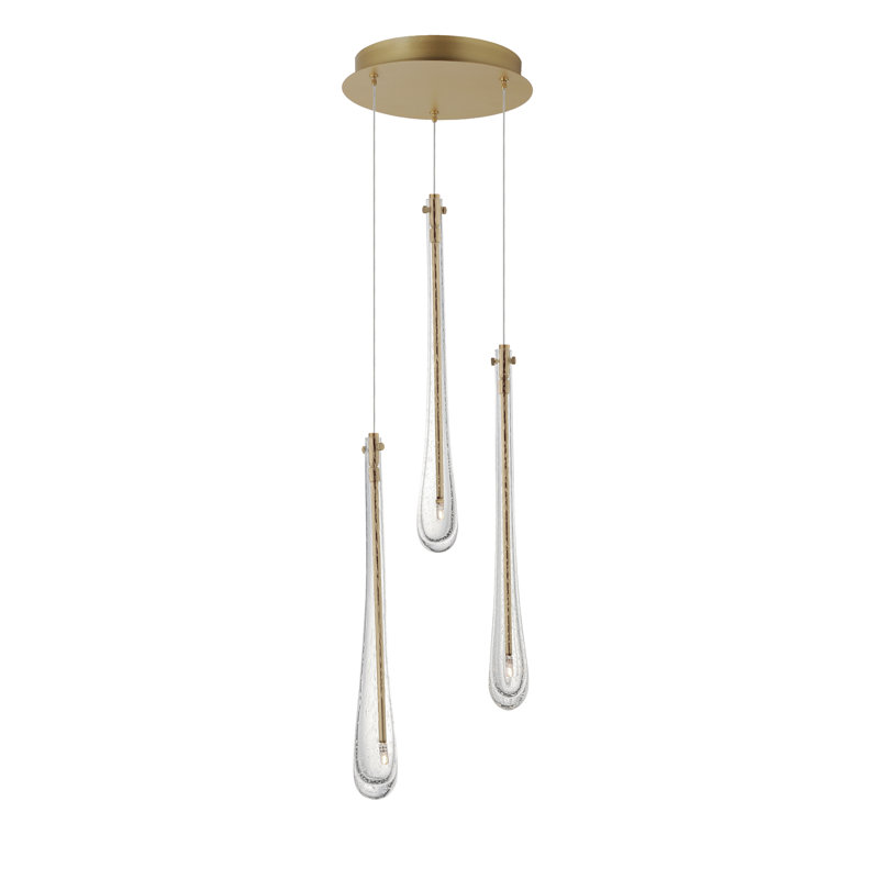 Luminaire suspendu à 3 lumières, Or