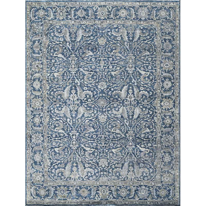Tapis rectangulaire en laine noué à la main, Rectangle 12 pi x 15 pi