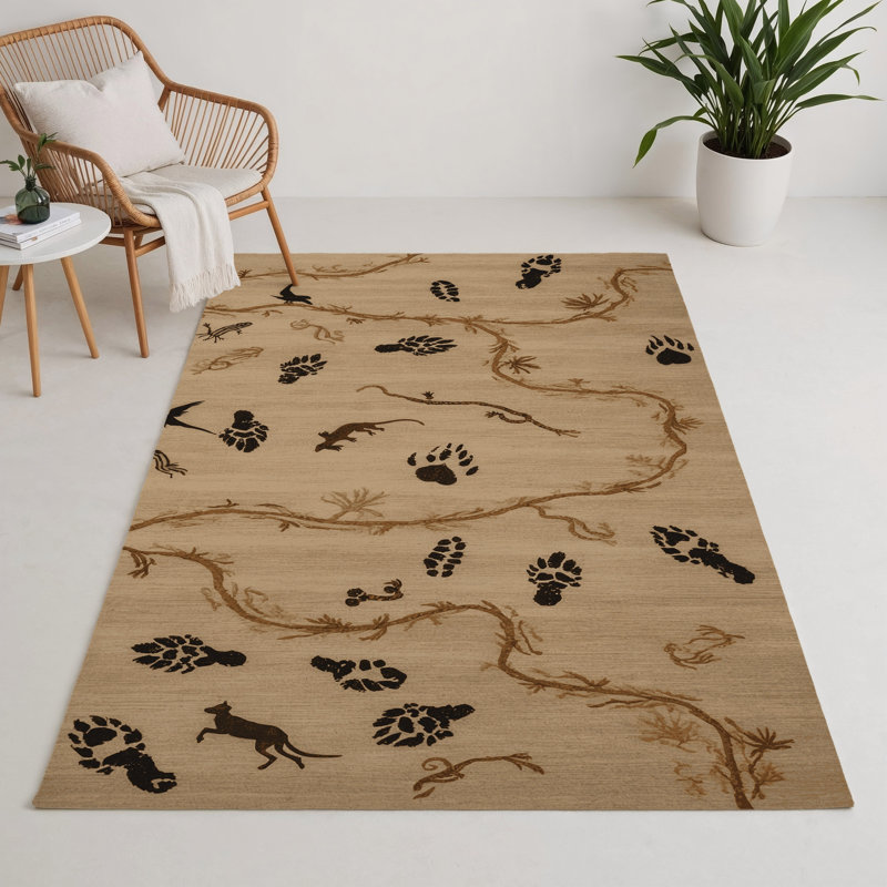 Tapis beige d'intérieur et d'extérieur Nature, Rectangle 5 pi x 7 pi