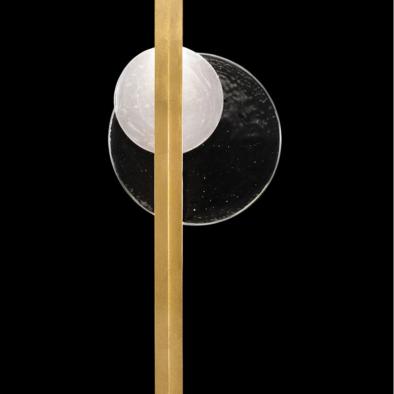 Selene Wrought Iron LED Flush Mounted Sconce, Gold, 44" H x 12.75" W x 3.5" D