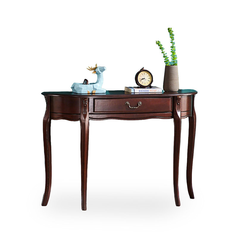 Walnut Solid Wood Rectangular Shape Console Table, 33.46" H x 39.37" W x 11.81" D, Walnut