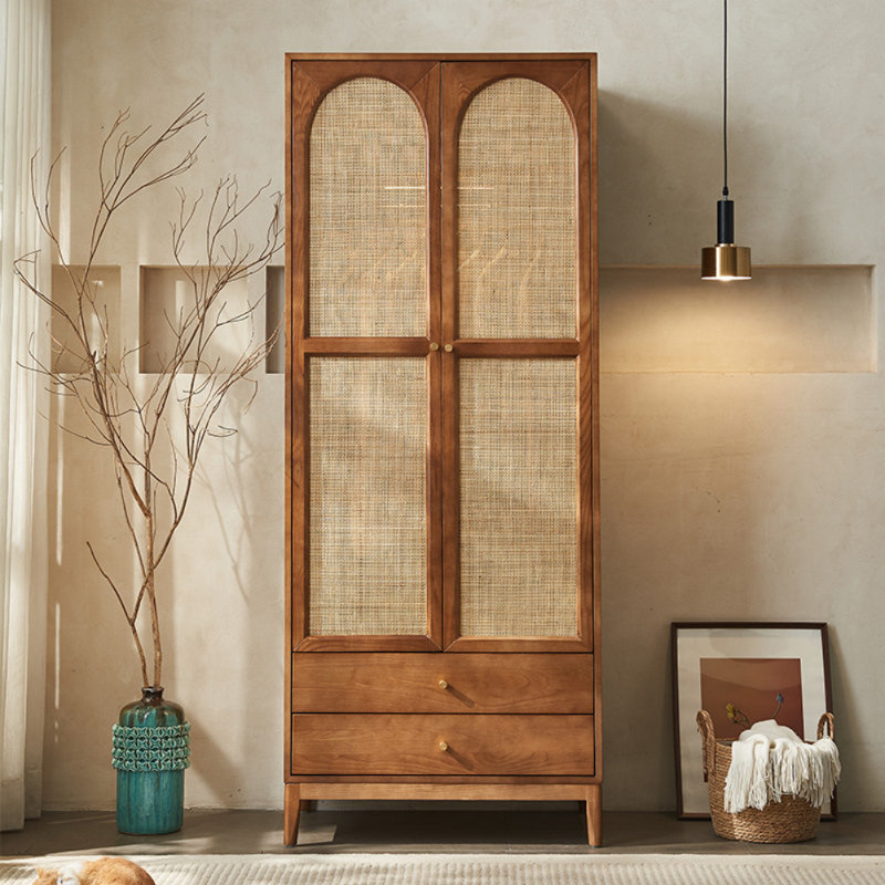 Modern and Simple Design Storage Wardrobe, Walnut