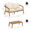 Ensemble de conversation pour l'extérieur en bois d'acacia avec dossier en osier PE et coussins de confort pour des rassemblements confortables