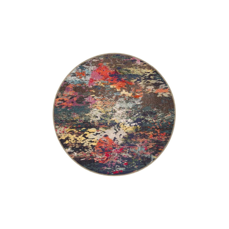 Mixed Color Fuzzy Patterned Decorative Washable Carpet, Runner 2'6" x 6'7"