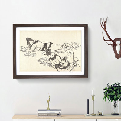 Girls Studying by Katsushika Hokusai - Picture Frame Painting Print
