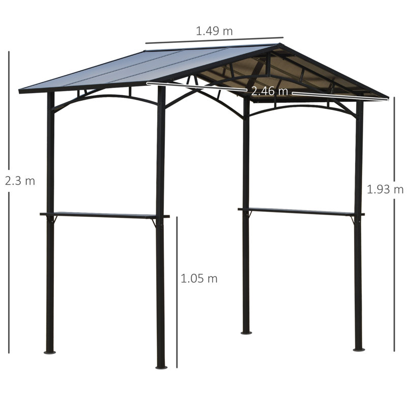 Milanna 2.5m x 1.5m Steel BBQ Gazebo
