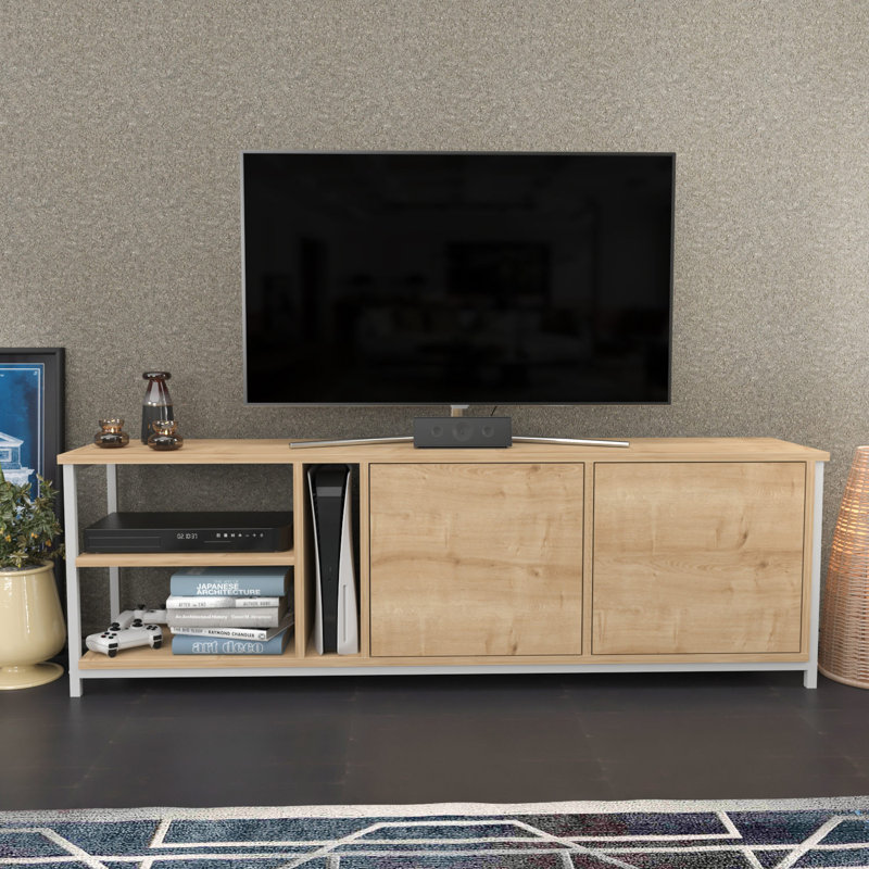 Meuble télé, Beige / Blanc