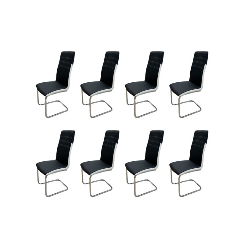 Ensemble de 8 chaises d'appoint en métal Antonsen, Noir