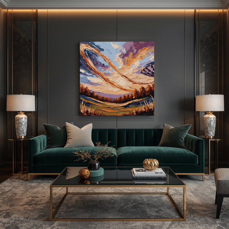 Art sportif sur toile brun, H 16 po x l 16 po