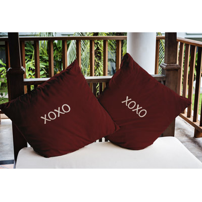 Housse et insert de coussin d'extérieur carré Xoxo Valentines