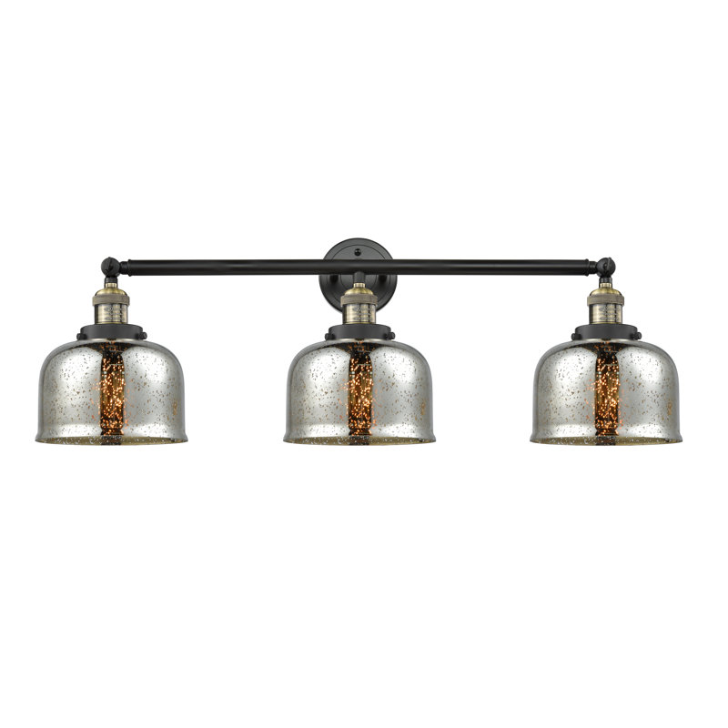 Éclairage pour salle de bain 3 lumières Hanif, Ampoule non incluse, Laiton antique noir