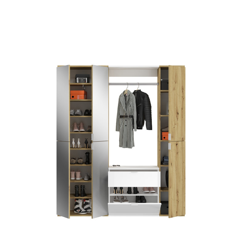 Lutton 3 Door Wardrobe, High-gloss white