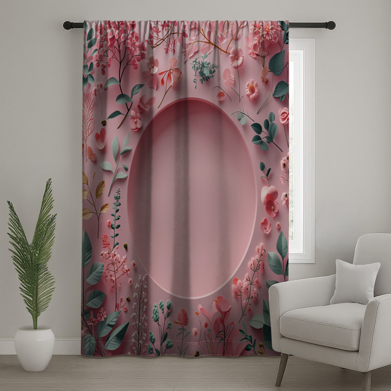 Rideaux à motif floral, voilages et voilages à motif floral - 1 panneau, 50" x 92" - 1 Panel, Blockout