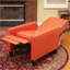 Fauteuil inclinable inclinable, style floral classique | Orange | Polyuréthane-1111388939