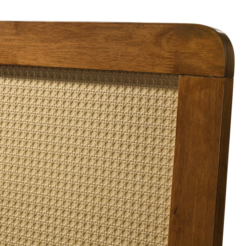 Lit plateforme en bois Oliver, Noyer