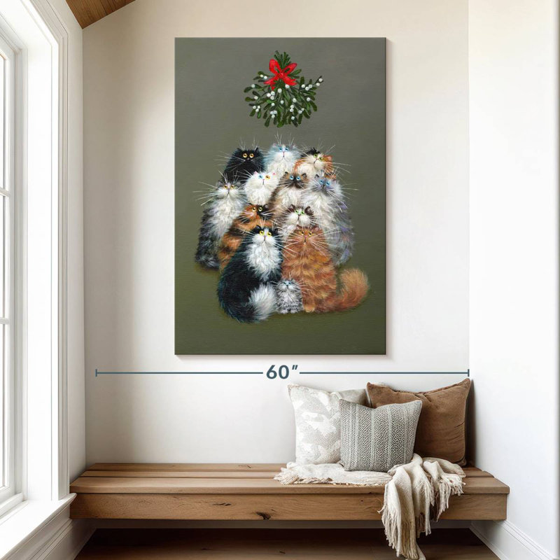 Brampt 12 chats de Noël, H 51 po x l 34 po