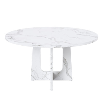 47.24" Round Dining Table,Farmhouse MDF Table