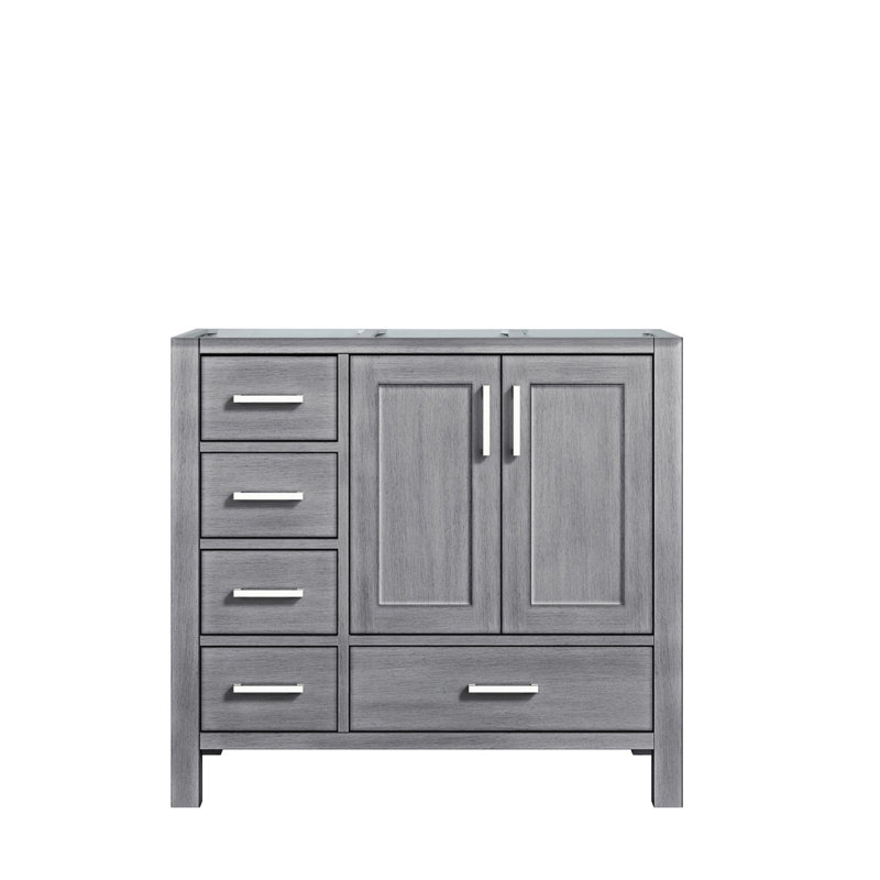 Jacques 36 in W x 22 in D Right Offset Single Bath Vanity, Distressed Grey
