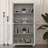 67.4" Tall 4 Doors Mirrored Doors Accent Cabinet With Adjustable Shelves-1175028457